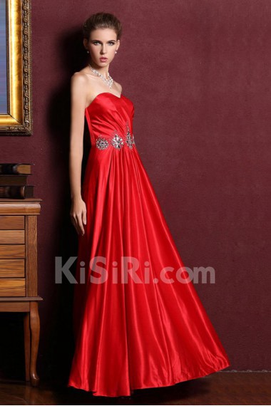 Satin Sweetheart Dress with Diamond