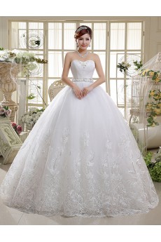 Lace and Tulle Sweetheart Ball Gown Dress with Beading