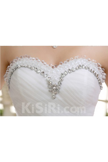 Lace Sweetheart Ball Gown Dress with Beading and Bead