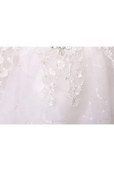 Lace and Tulle Off-the-Shoulder Ball Gown Dress with Beading and Sequin