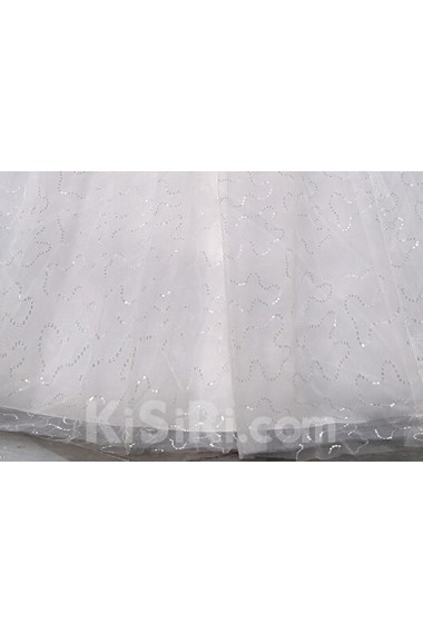 Lace and Tulle Strapless Ball Gown Dress with Beading and Sequin
