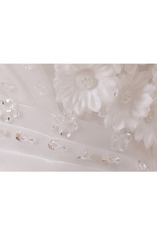 Lace and Tulle Scallop Ball Gown Dress with Handmade Flower