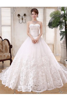 Lace and Tulle sweetheart Ball Gown Dress with Sequins