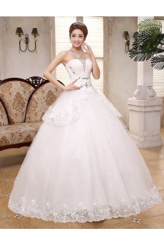 Lace and Tulle Sweetheart Ball Gown Dress with Beading