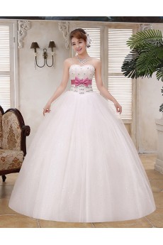 Lace and Tulle Sweetheart Ball Gown Dress with Bow