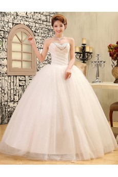 Lace and Tulle Sweetheart Ball Gown Dress with Beading