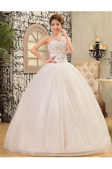 Lace and Tulle Sweetheart Ball Gown Dress with Beading