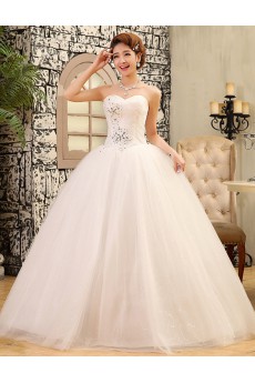 Lace and Tulle Sweetheart Ball Gown Dress with Beading