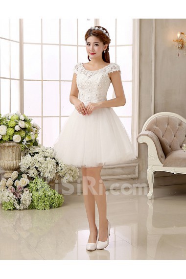 Tulle Scoop Sheath Dress with Embroidery