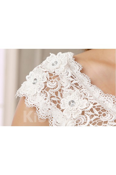 Tulle Scoop Sheath Dress with Embroidery