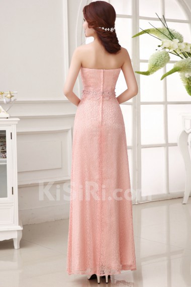 Lace Strapless Column Dress with Bead