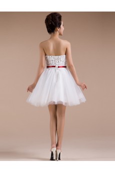 Tulle Strapless Sheath Dress with Sequin
