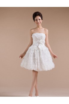 Lace Strapless Sheath Dress with Handmade Flower