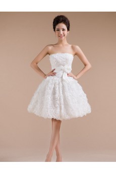 Lace Strapless Sheath Dress with Handmade Flower
