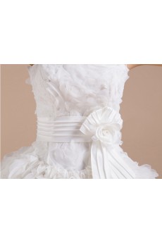 Lace Strapless Sheath Dress with Handmade Flower