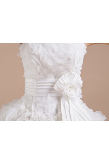 Lace Strapless Sheath Dress with Handmade Flower