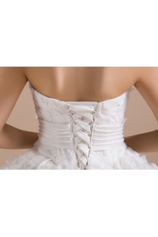 Lace Strapless Sheath Dress with Handmade Flower