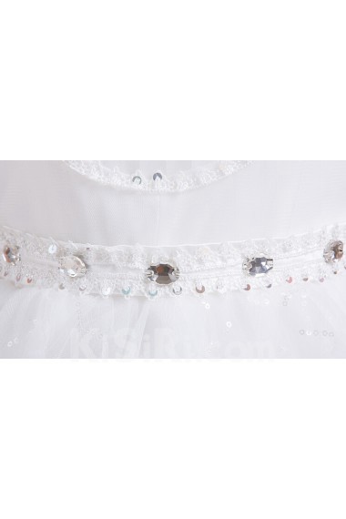 Tulle High-Neck Sheath Dress with Beading and Sequin