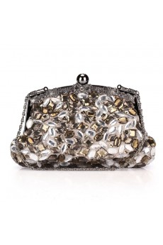 Satin Handbag with Luxurious Crystal