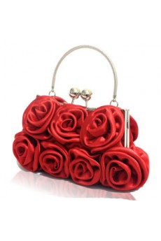 Satin Handmade Rose Handbag