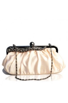 Satin Handbag with Rhinestone