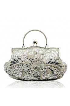 Satin Embroidery Bead Handbag