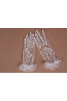 Lace Fingertips Wrist Length Wedding Gloves