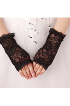 Lace Fingerless Wrist Length Wedding Gloves