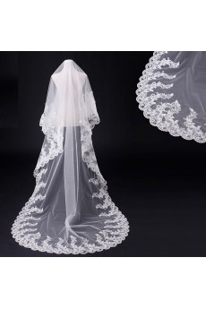 Cathedral Wedding Veil With Lace beads