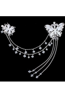 Alloy with Rhinestone and Zircon Butterfly Wedding Headpiece 