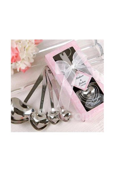 "Love Beyond Measure" Sweetheart Shaped Measuring Spoons Wedding Favor