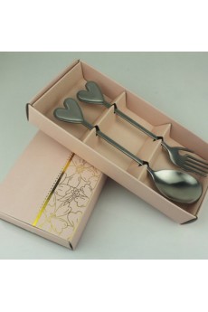 Sweetheart Shaped Stainless Spoon And Fork Set