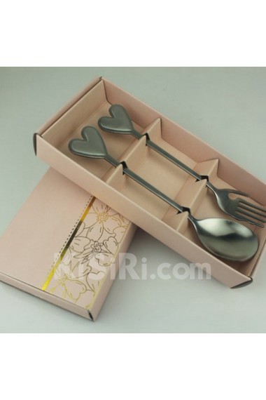 Sweetheart Shaped Stainless Spoon And Fork Set