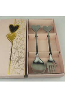 Sweetheart Shaped Stainless Spoon And Fork Set