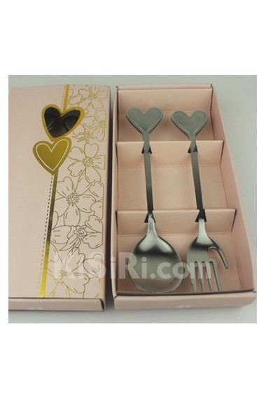 Sweetheart Shaped Stainless Spoon And Fork Set