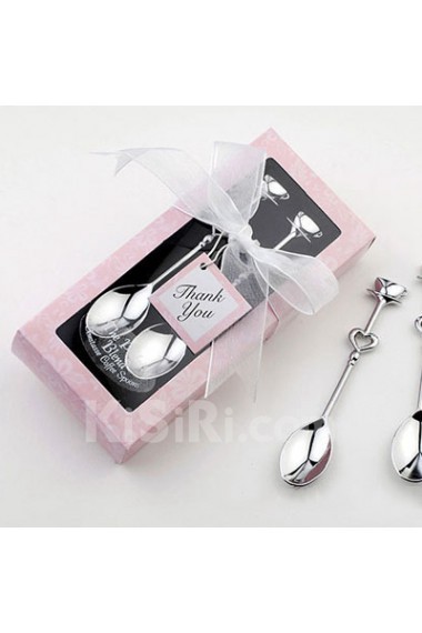 Silver Teacups Spoon Set Wedding Favor