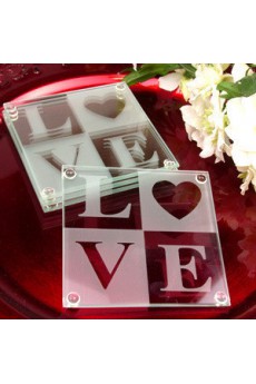 Love Glass Coasters (Set of 2)