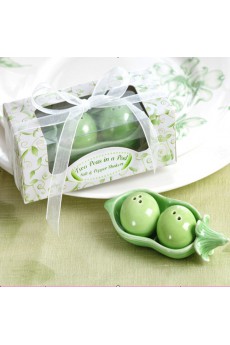 Pea Ceramic Salt & Pepper Shakers