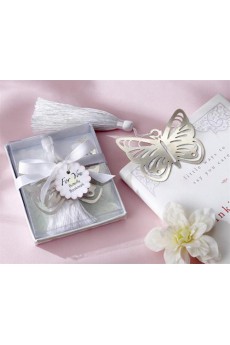 Metal Butterfly Bookmark With Silk Tassel Wedding Favor