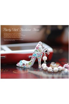 Fashion High-heeled Shoes with Crystal Phone Chain