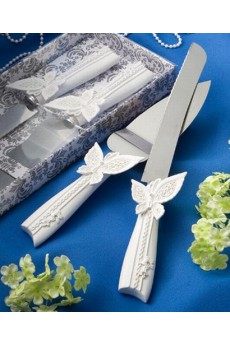 Beautiful Butterfly Design Cake Knife/Server Set