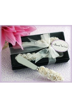 Elegant Cake Knives with Handdle Overspread Rose