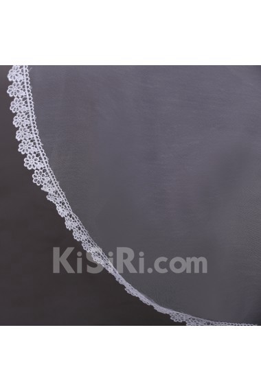 One Tier Bridal Veil With Lace Edge