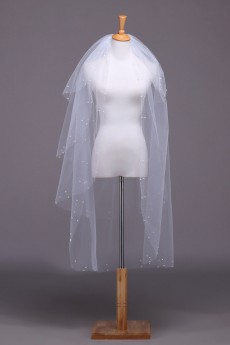 Four Tier Bridal Veil With Cut Edge