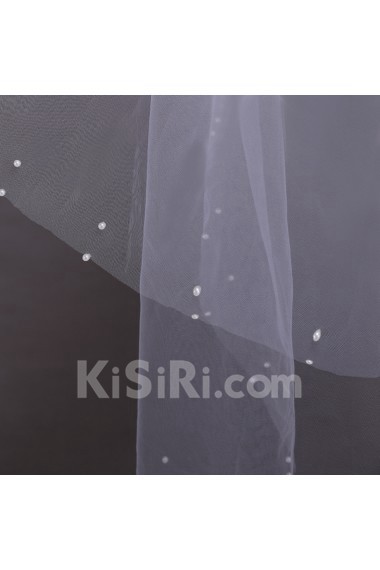 Four Tier Bridal Veil With Cut Edge