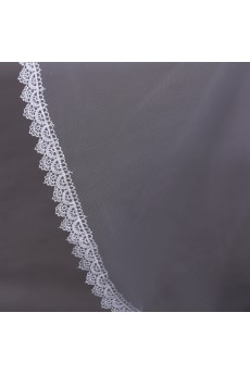 One Tier Bridal Veil With Lace Edge