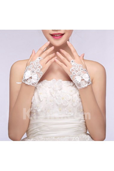 Fingerless Wrist Length Bridal Wedding Gloves