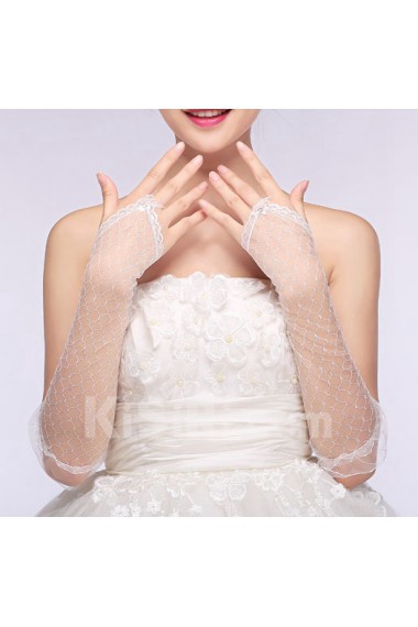 Fingerless Elbow Length Bridal Wedding Gloves