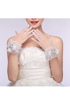 Wrist Length Bridal Wedding Gloves