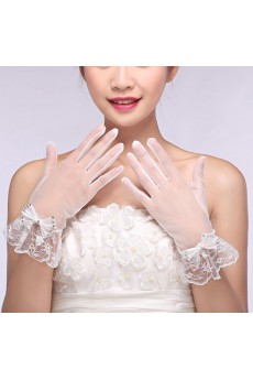 Wrist Length Bridal Wedding Gloves